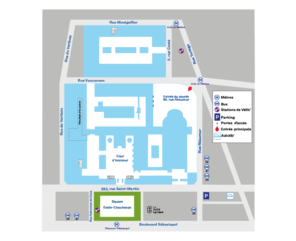 Paris 3e entrée Musée plan